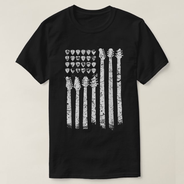 T-shirt Guitar Flag Picks Music Art (Design devant)