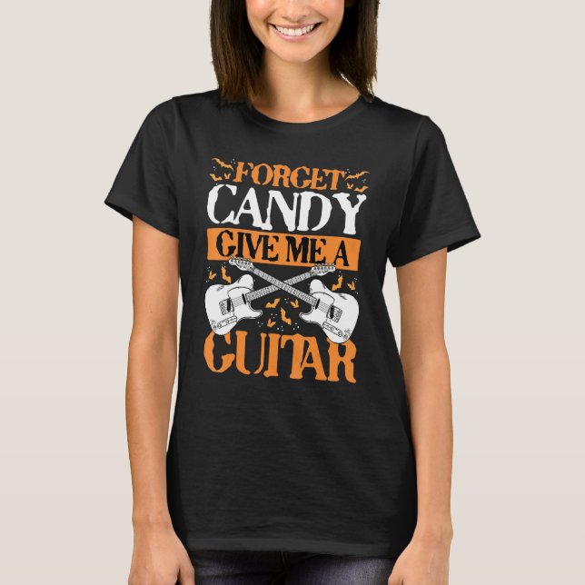 T-shirt Guitar Halloween Costume Scary Guitar Player Trick (Devant)