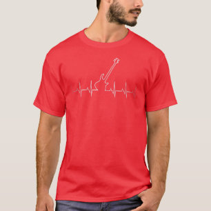 T-shirt GUITAR HEARTBEAT EKG au plomb électrique