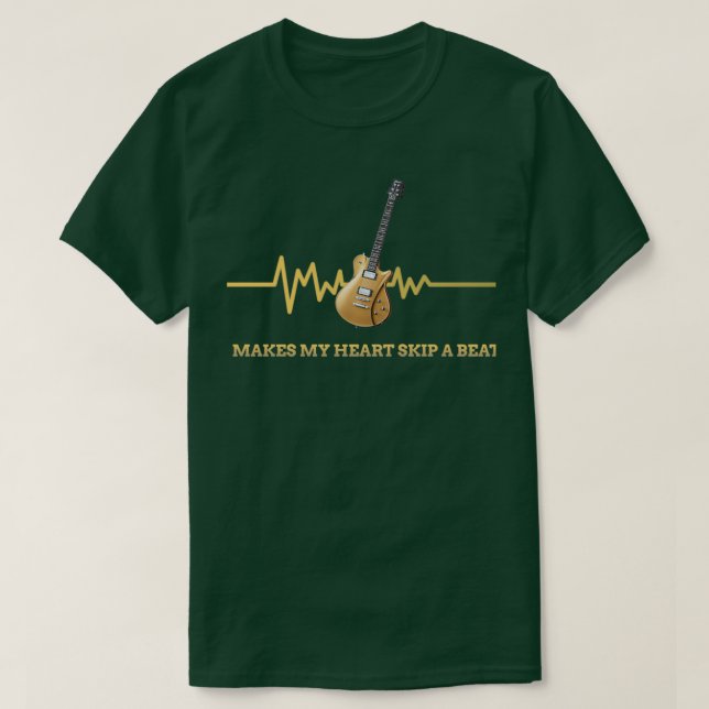 T-SHIRT GUITAR HEARTBEAT EKG HEARTLINE REND MON COEUR SKIP (Design devant)