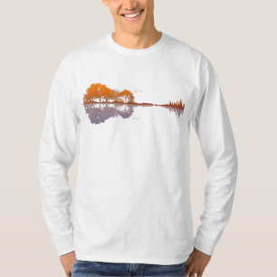 T-shirt Guitar Lake Reflète La Musique Et La Guitare