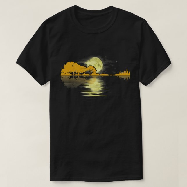 T-shirt Guitar Lake Shadow Amour Guitare (Design devant)