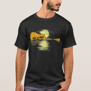 T-shirt Guitar Lake Shadow Amour Guitare
