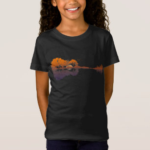 T-Shirt Guitar Lake Shadow Love Guitar Gift Music Amoureux