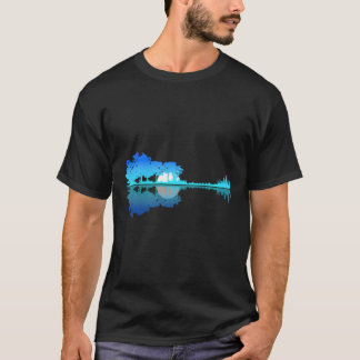 T-shirt Guitar Lake Shadow Love Guitare Musicien