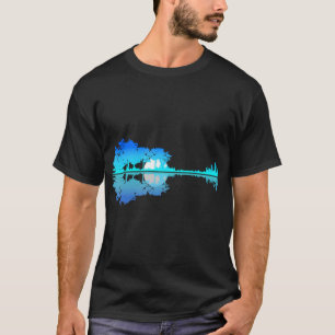 T-shirt Guitar Lake Shadow Love Guitare Musicien
