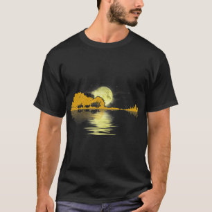 T-shirt Guitar Lake Shadow Love Guitare T-Shirt