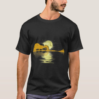T-shirt Guitar Lake Shadow Love Guitare T-Shirt