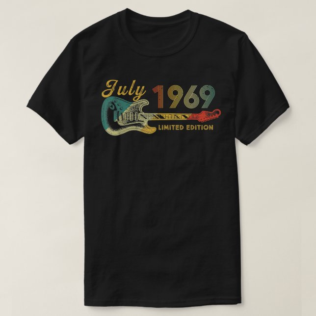 T-shirt Guitar Lover 53 Year Old Gifts July 1969 Limited E (Design devant)