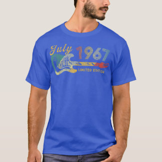 T-shirt Guitar Lover 55 Year Old Gifts July 1967 Limited E