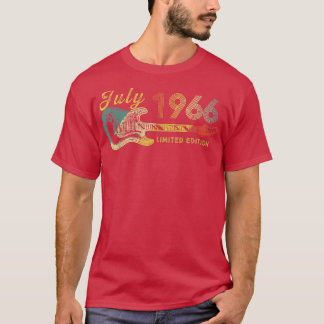 T-shirt Guitar Lover 56 Year Old Gifts July 1966 Limited E