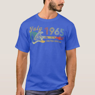 T-shirt Guitar Lover 57 Year Old Gifts July 1965 Limited E