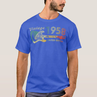 T-shirt Guitar Lover 64 Year Old Toxits Vintage 1958 Limit