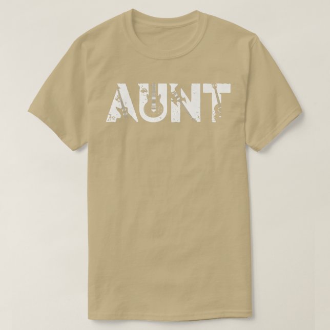 T-shirt Guitar Lover Guitarist Aunt Funny Music Mothers Da (Design devant)