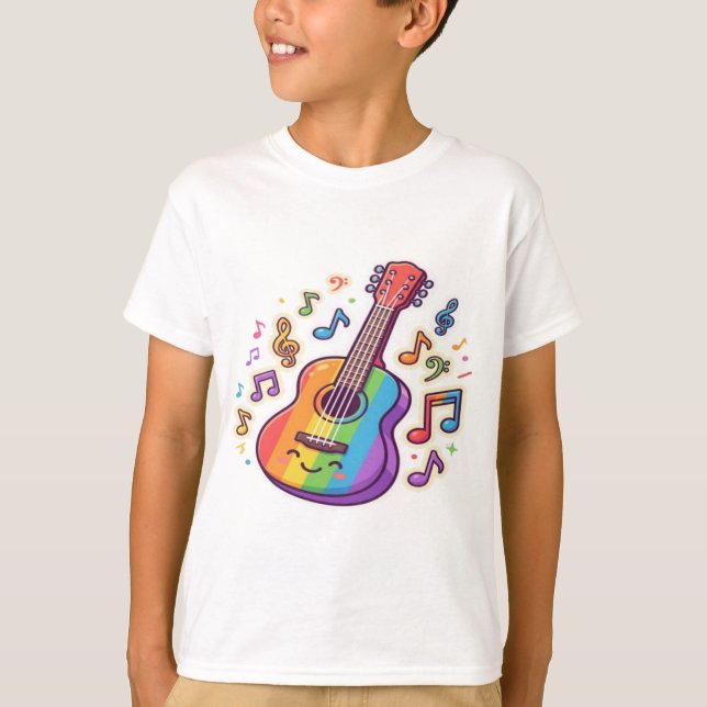 T-shirt Guitar Lover – Minimalist Music Illustration Desig (Devant)