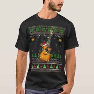 T-shirt Guitar Music Lover Xmas Santa Guitar Ugly Christma