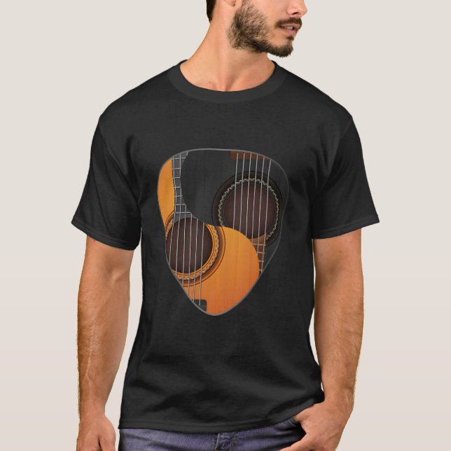 T-shirt Guitar Pick Yin Yang Guitarist (Devant)