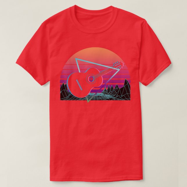 T-shirt Guitar Retro  (Design devant)