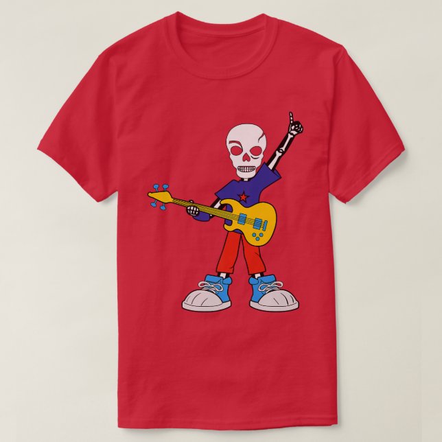 T-shirt Guitar Rockstar squelette I Musique I Musique rock (Design devant)