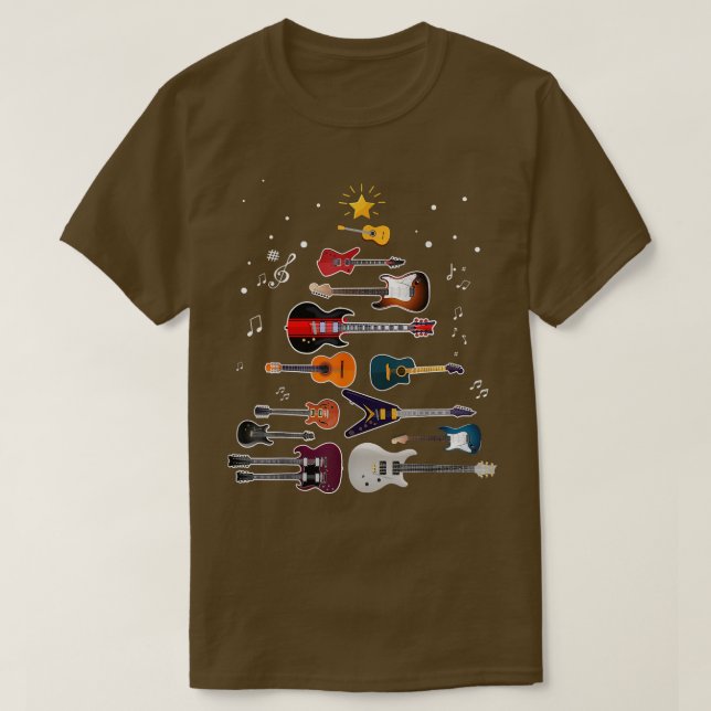 T-shirt Guitar Santa Hat (Design devant)