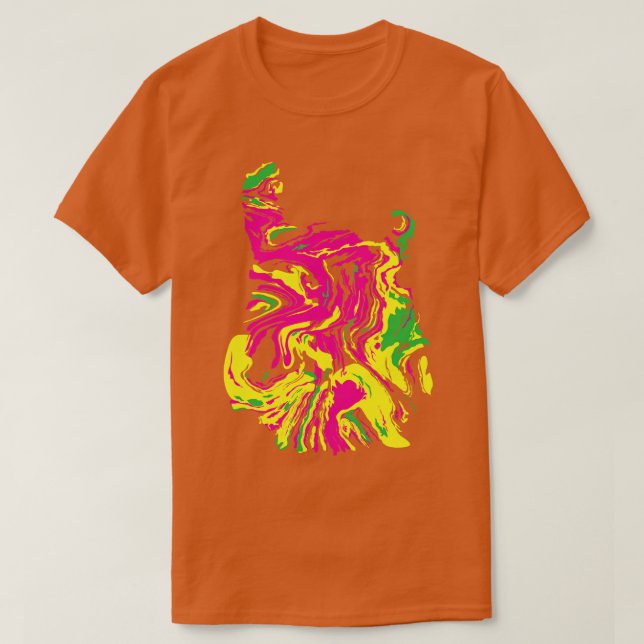 T-shirt Guitar Swirl psychédélique (Design devant)