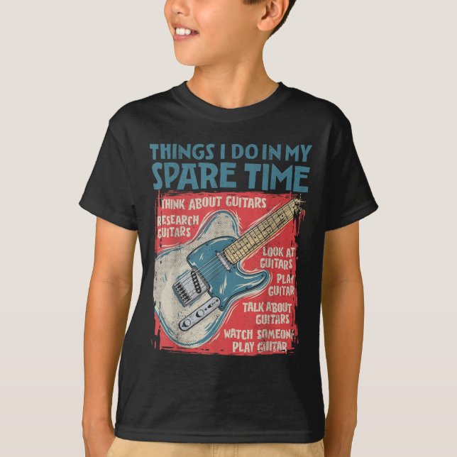 T-shirt Guitar Things I Do In My Spare Time Funny Electric (Devant)