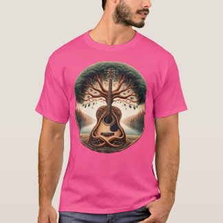 T-shirt Guitar Tree Artwork Acoustic Guitar