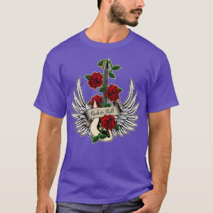 T-shirt Guitar Wings Rose Rock et Roll Musique Vintage Des