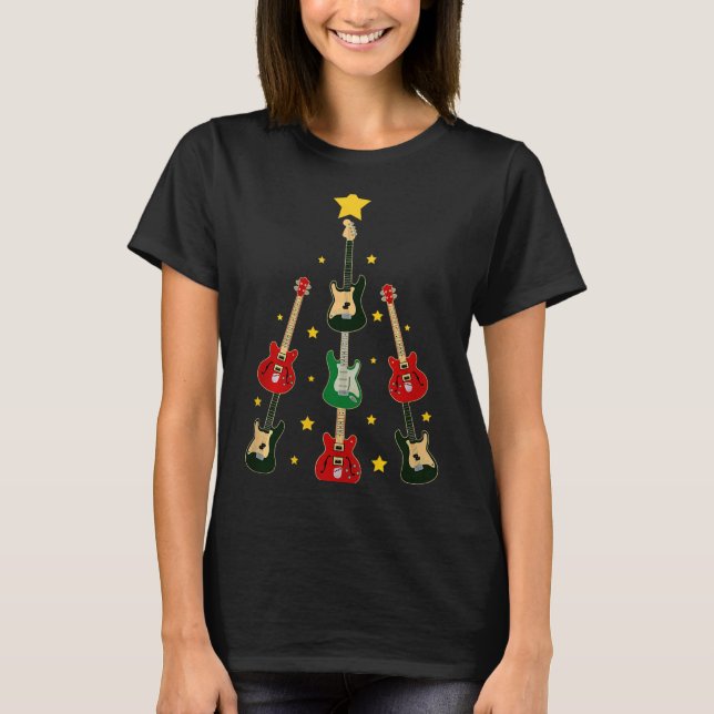 T-shirt Guitar Xmas Tree Musical Guitar Lovers Guitarist C (Devant)