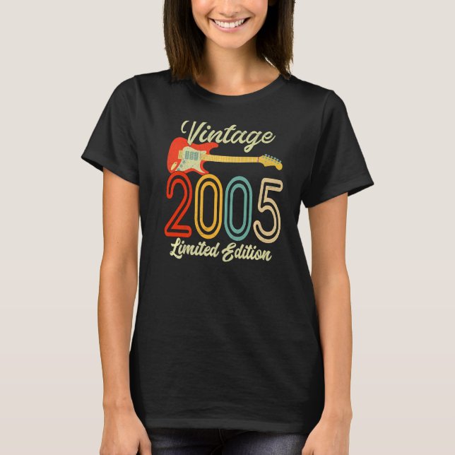 T-shirt Guitare 17 ans Vintage 2005 (Devant)