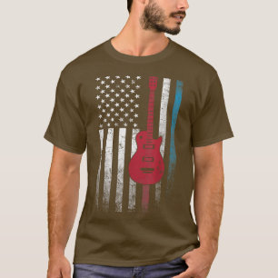 T-shirt Guitare 4 juillet cadeau Drapeau américain USACoun