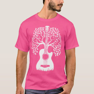 T-shirt Guitare Acoustique Arbre De Vie Guitare Lecteur Gu