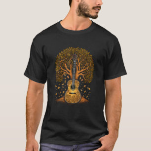 T-shirt Guitare acoustique Arbre de Vie Guitare Tree