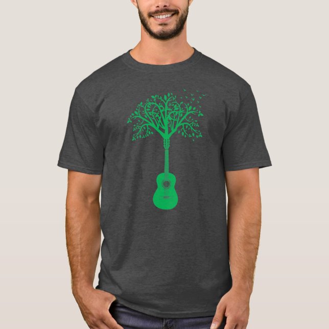 T-shirt Guitare acoustique Arbre de vie Nature Guitariste (Devant)