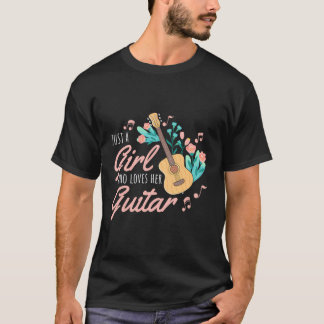 T-shirt Guitare acoustique Belle Cute Guitare Guitare Guit