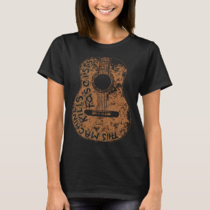 T-shirt Guitare acoustique Chanson musicale en bois