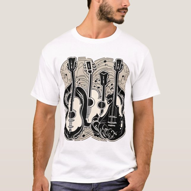 T-shirt Guitare acoustique classique (Devant)