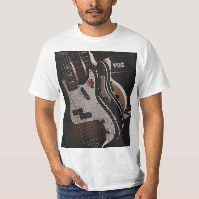 T-shirt Guitare acoustique cool (Devant)