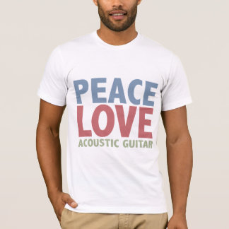 T-shirt Guitare acoustique d'amour de paix
