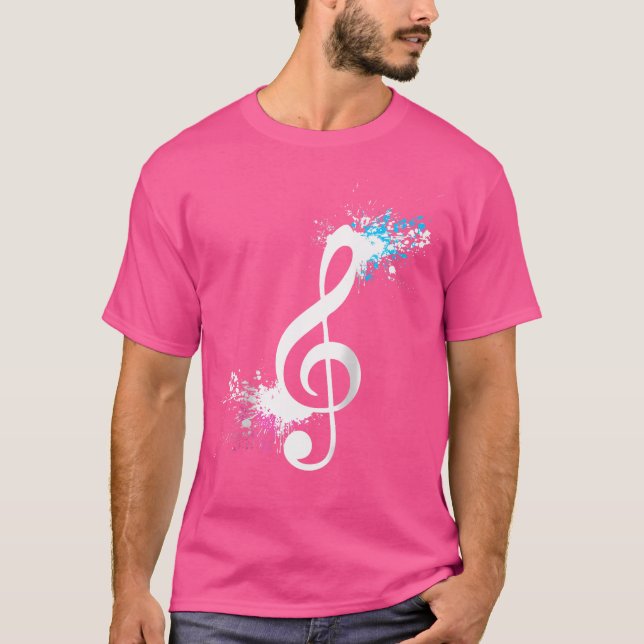 T-shirt Guitare acoustique Guitariste Notes musicales Musi (Devant)