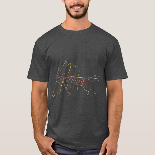 T-shirt Guitare acoustique Joueur Guitariste ou groupe (Devant)
