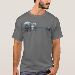 T-shirt Guitare Acoustique Lac Musique Guitariste Musicien
