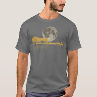 T-shirt Guitare Acoustique Lac Shadow Lune Guitare Lecteur