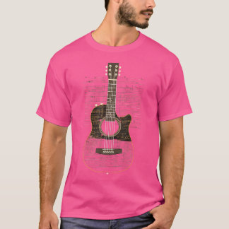 T-shirt Guitare acoustique Matrice Style Joueur Groupe gui