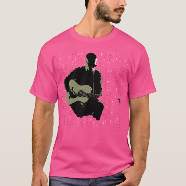 T-shirt Guitare acoustique Matrice Style Joueur Groupe gui (Devant)