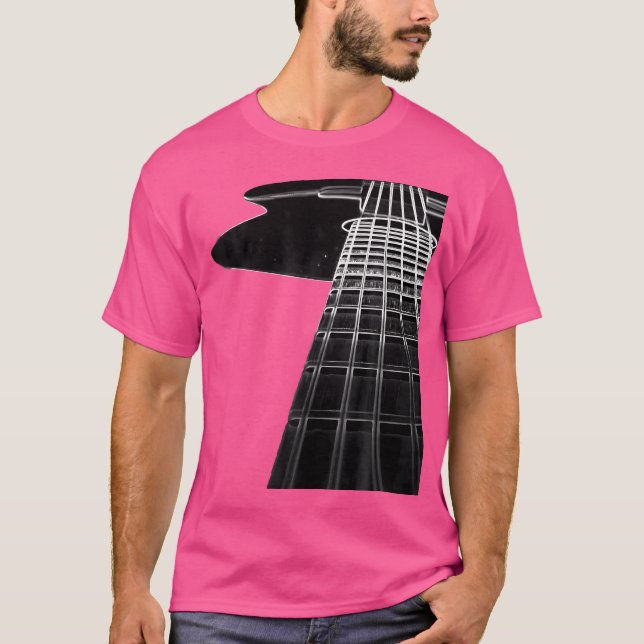 T-shirt Guitare acoustique noire (Devant)