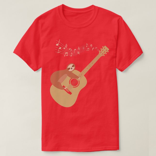 T-shirt Guitare acoustique paresseux Hug52 (Design devant)