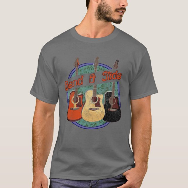T-shirt Guitare acoustique rétro (Devant)