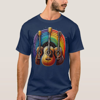 T-shirt Guitare acoustique rétro Guitare Vintage Musique C
