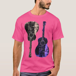 T-shirt Guitare acoustique rétro vintage